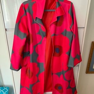 COLOURFUL COAT WIDE SLEEVES AND SIDE POCKETS